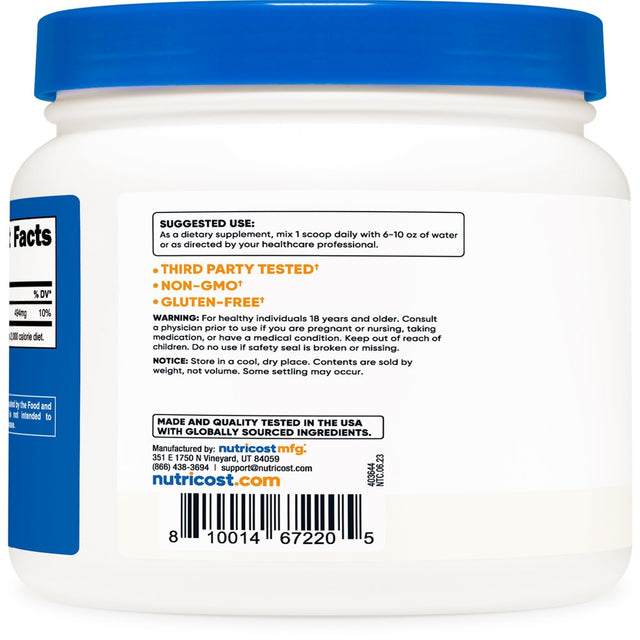 Nutricost Potassium Bicarbonate (2 LB) - 1.3G per Serving, Gluten Free Supplement