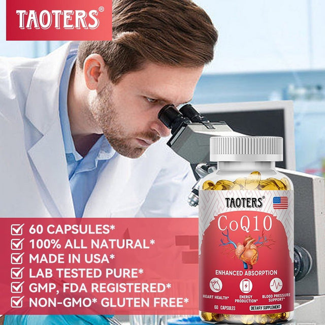 TAOTERS Coq10 Supplement - Supports Healthy Blood Pressure, Enhances Liver Function, and Supports Heart Health