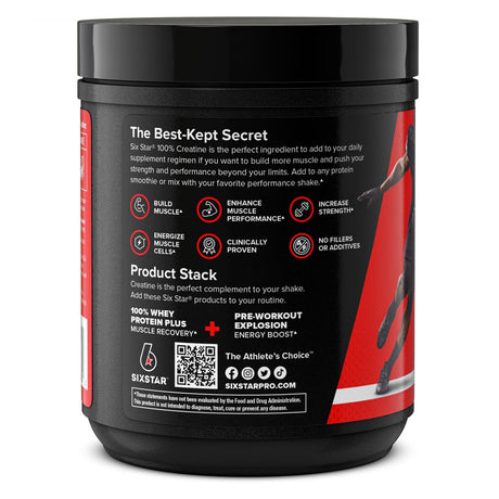 Six Star 100% Creatine Powder, Supports Muscles, Strength and Performance, 10.58 Oz, 60 Servings