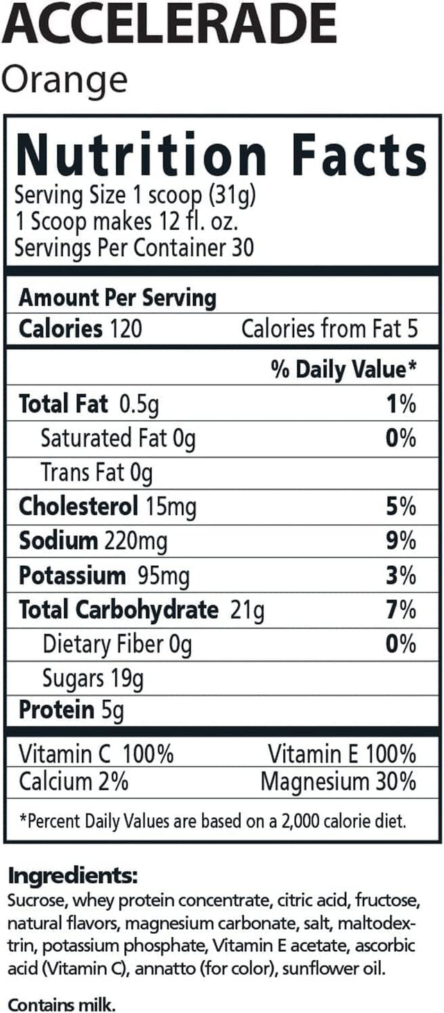 Accelerade Pacifichealth, All Natural Sport Hydration Drink Mix with Protein, Carbs, and Electrolytes for Superior Energy Replenishment - Net Wt. 4.11 Lb., 60 Serving (Orange)