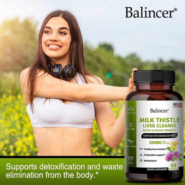 Balincer Liver Health Capsules – Liver Cleanse, Detox and Repair with Artichoke Extract, Milk Thistle, Dandelion Root, Zinc, Beetroot, Natural Nutrients