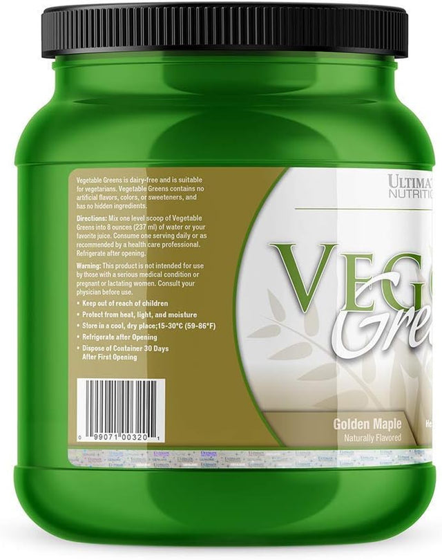 Ultimate Nutrition Veggie Greens Super Food Vegetable Protein Powder with Whole Foods, No Sucralose, Vegan Meal Replacement, Low Carb, Keto,No Gluten, Golden Mapleflavor, 18 Ounces, 64 Servings