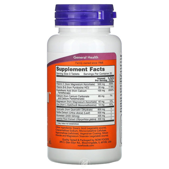 NOW Supplements Respir-All Allergy 60 Tabs