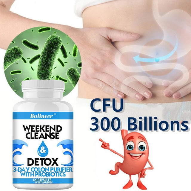 Weekend Cleanse & Detox 3 Day Colon Purifier with Probiotics-120Capsules