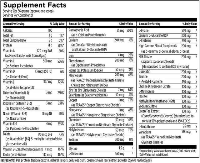 Designs for Health Vegecleanse - 14G Pea Protein Detox Drink Mix Powder with Antioxidants + Herbal Hepatics to Promote Healthy Liver Function - Berry-Vanilla Flavor (21 Servings / 756G)