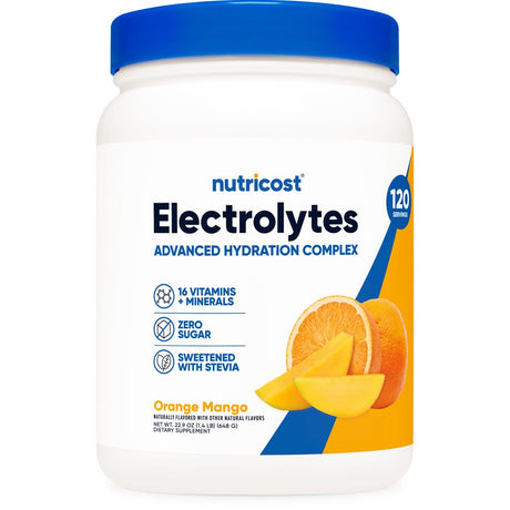 Nutricost Electrolytes Advanced Hydration Powder (Orange Mango) 120 Servings Supplement