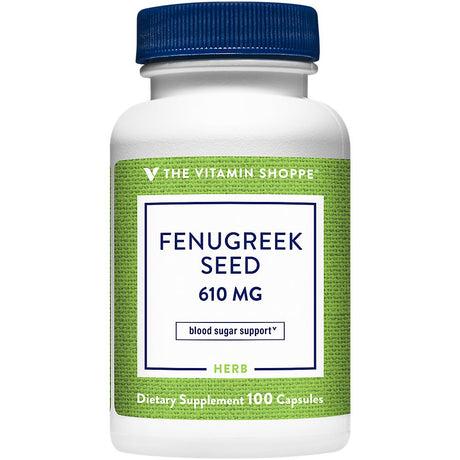 The Vitamin Shoppe Fenugreek Seed 610MG, Supports Blood Sugar Already within the Normal Range (100 Capsules)