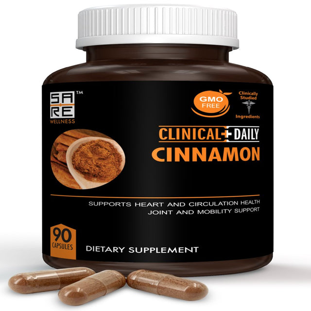 Clinical Daily Cassia Cinnamon Bark Supplement Blood Sugar Support 90 Capsules