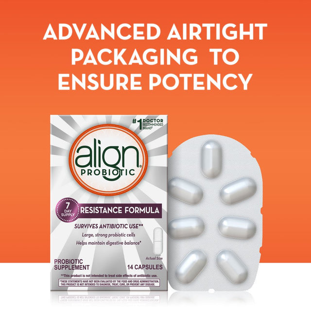 Align Probiotic Supplement Capsules, Antibiotic Resistance, 14 Ct