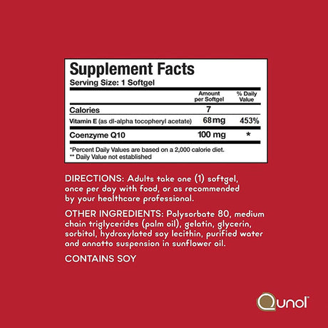 Qunol Ultra Coenzyme Q10 (Coq10) 100Mg Softgels, 120 Ct.