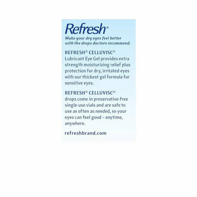 "Refresh Celluvisc Eye Soothing Formula Long Lasting Relief, 30Ct, 2-Pack"