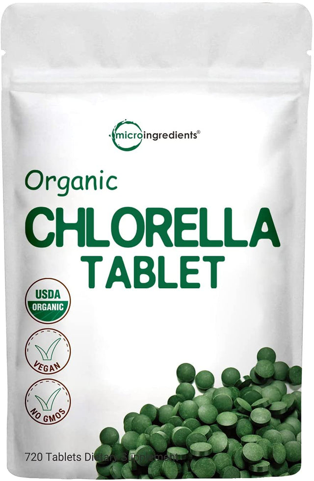 Certified Organic Chlorella Tablets, Broken Cell Wall, 3000Mg 720 Counts, Rich in Vegan Protein, Vitamins, Minerals