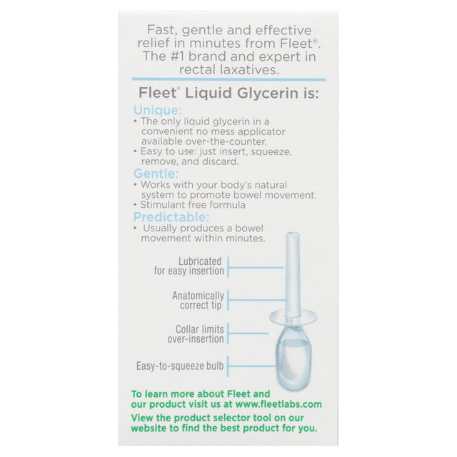 Fleet Liquid Glycerin Suppositories for Adult Constipation, 7.5 Ml, 4 Bottles