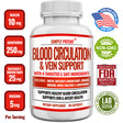 Blood Circulation & Vein Support Supplement, 90 Caps, Helps Reduce Spider and Varicose Veins, Supports Vessels, Leg and Cardiovascular Health with Niacin, L-Arginine, Ginger, Cayenne Pepper, Hawthorn