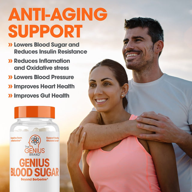 Blood Sugar Support Supplement Berberine Insulin Sensitivity & Reduced Glucose, Genius Blood Sugar by the Genius Brand