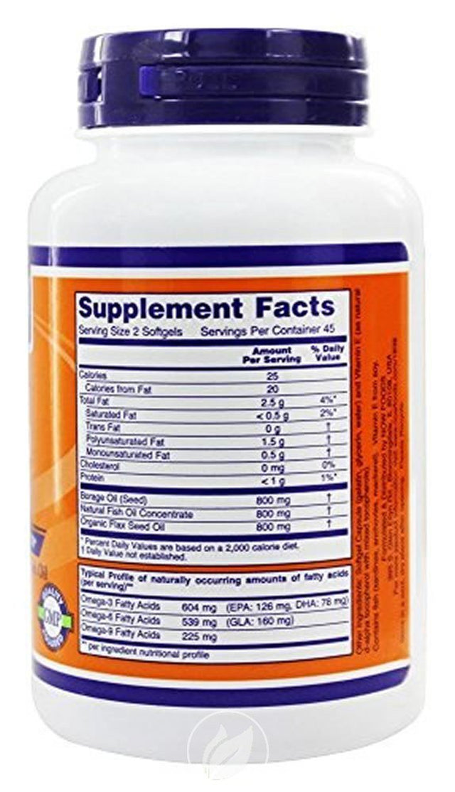 NOW Supplements Super Omega 3-6-9 1200Mg 90 Sgels