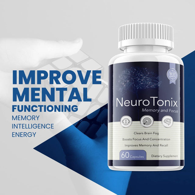 (1 Pack) Neurotonix - Neuro Tonix - Memory Booster Dietary Supplement for Focus, Memory, Clarity, & Energy - Advanced Cognitive Formula for Maximum Strength - 60 Capsules