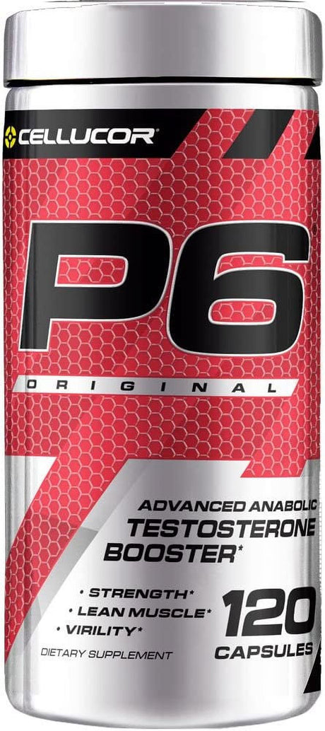 Cellucor P6 Original Enhanced Support for Men, Build Advanced Anabolic Strength & Lean Muscle, Boost Energy Performance, Increase Virility Support, 120 Capsules