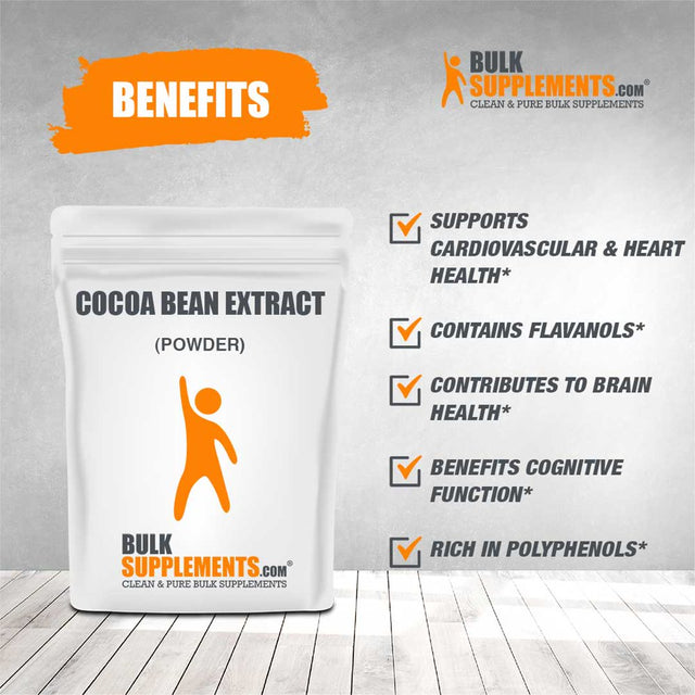 Bulksupplements.Com Cocoa Extract Powder - Polyphenols Powder - Brain Health Supplements - Flavanoids Supplements Sugar Free Cocoa Powder (1 Kilogram)