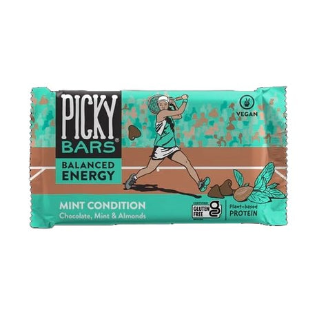 Picky Bars Real Food Energy Bars, Plant Based Protein, All-Natural, Gluten Free, Non-Gmo, Non-Dairy, Mint Condition, Pack of 10