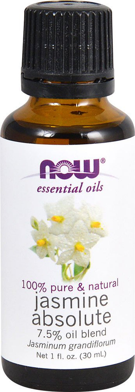 NOW Essential Oils Jasmine Absolute 7.5% Oil Blend -- 1 Fl Oz