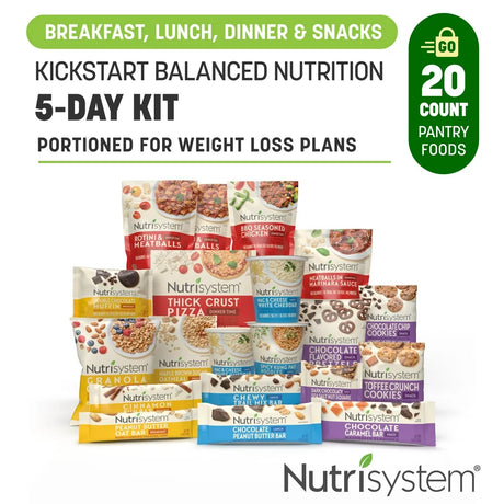 Nutrisystem Kickstart Balanced Nutrition 5-Day Protein Weight Loss Kit, Ready-To-Go Meals, 20 Pack