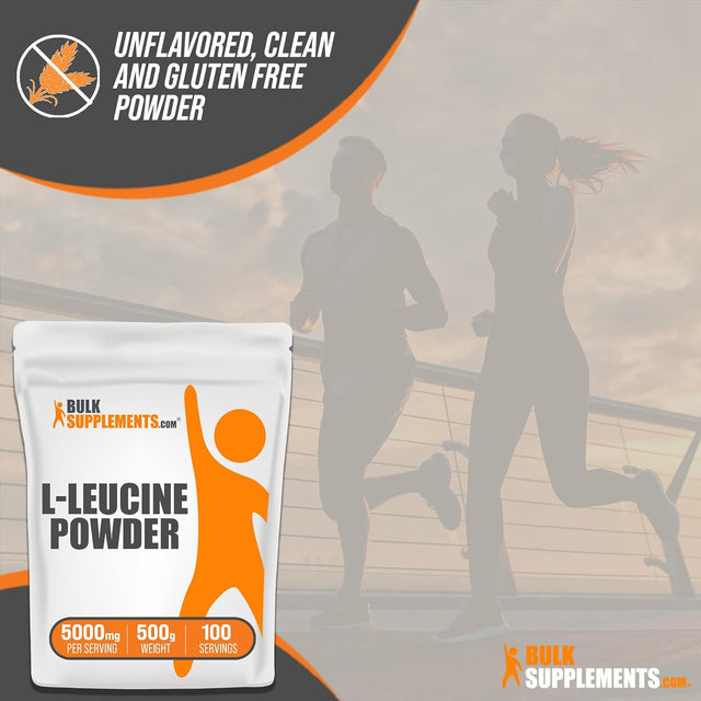 BULKSUPPLEMENTS.COM L-Leucine Powder - Leucine Supplements, Leucine Amino Acid - BCAA Supplements, Leucine Powder - Unflavored & Gluten Free, 5000Mg per Serving, 500G (1.1 Lbs)