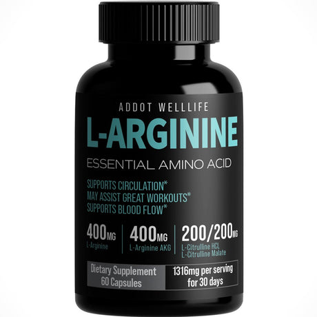 L-Arginine Complete, Nitric Oxide Supplement for Mens Health - L-Arginine, L-Arginine AKG, L- Citrulline HCL, Beta-Alanine for Energy, Performance, Stamina, Endurance, Muscle Growth, Vascularity