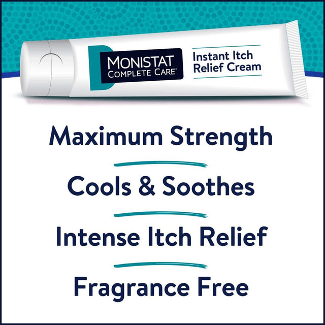 Monistat Instant Itch Relief Cream for Women, Maximum Strength Feminine Itch Care, 1 Oz