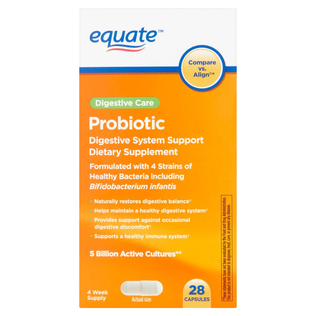 Equate Digestive Care Probiotic Capsules, 28 Count