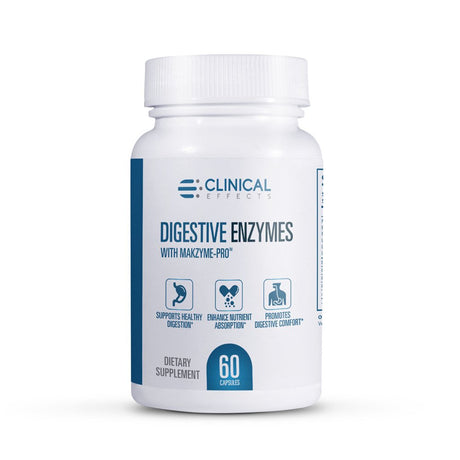 Clinical Effects Digestive Enzymes with Makzyme-Pro - Digestive Enzymes and Probiotic Supplement - 60 Capsules