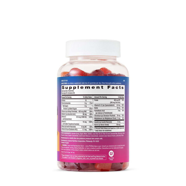 GNC Milestones Teen Multivitamin, Natural Fruit Flavors - 120 Gummies (60 Servings)