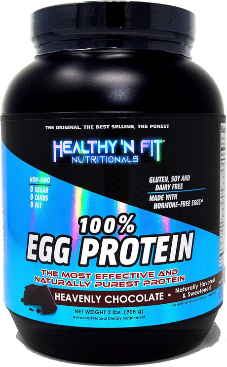 Healthy 'N Fit 100% Egg Protein- Heavenly Chocolate (2Lb): 100% Egg White Protein -Plus Natural Peptides. Ultra Pure, Natural Egg Protein Isolate