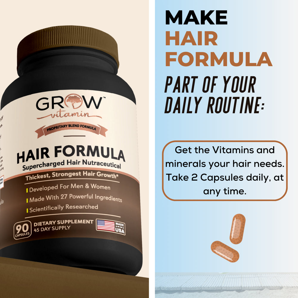 Grow Vitamin All In One Hair Vitamins For Men And Women Advanced Hair