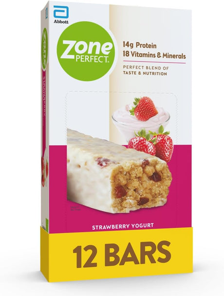 Zoneperfect Protein Bars, Strawberry Yogurt, High Protein, with Vitamins & Minerals (12 Count)