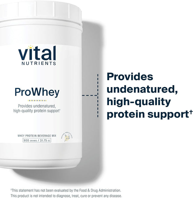 Vital Nutrients - Prowhey - Whey Protein Beverage Mix - Natural Vanilla Flavor - 900 Grams per Bottle