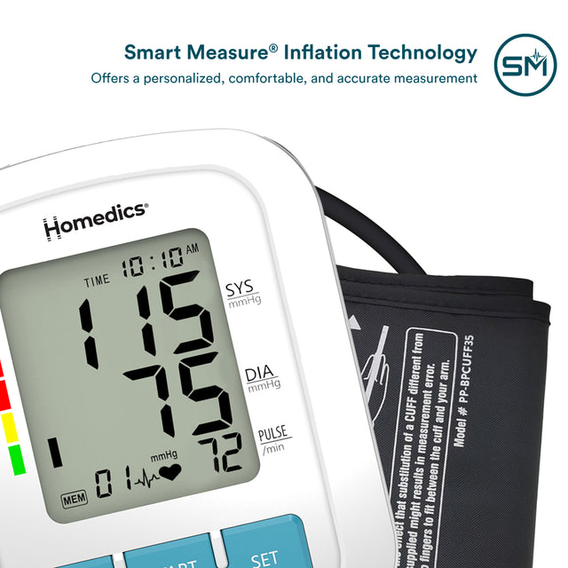 Homedics® Upper Arm 300 Series Blood Pressure Monitor, Easy One-Touch Operation, Irregular Heartbeat Detector, Accurate Results