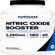 Nutricost Nitric Oxide Booster Capsules 750Mg, 180 Capsules, Supplement