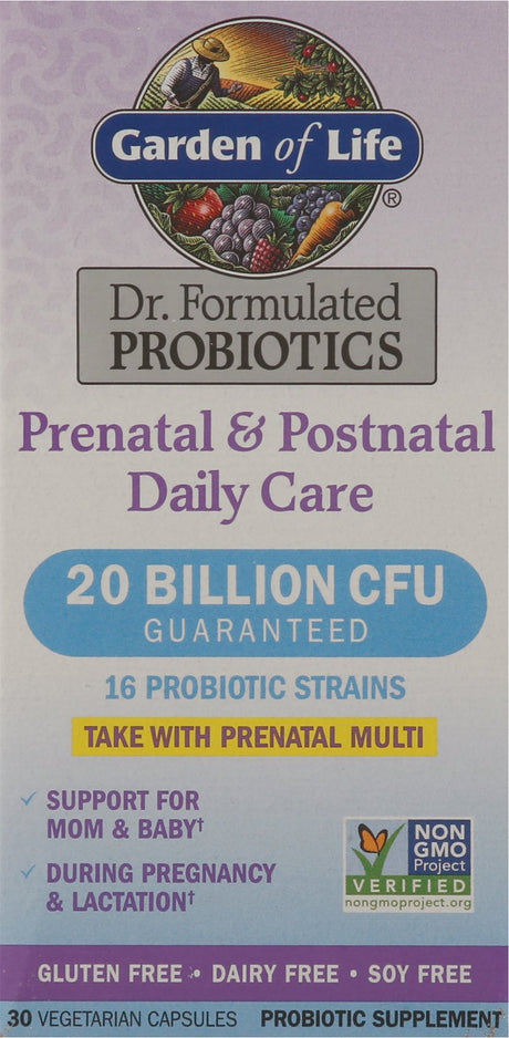 Garden of Life Dr. Formulated Prenatal Daily Probiotics, 20 Billion CFU, 30 Ct