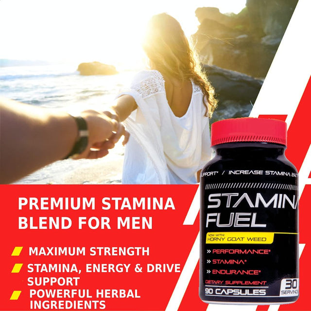 Stamina Fuel - 90 Capsules Natural Male Supplement Made in the USA Energy, Endurance and Physical Performance Booster