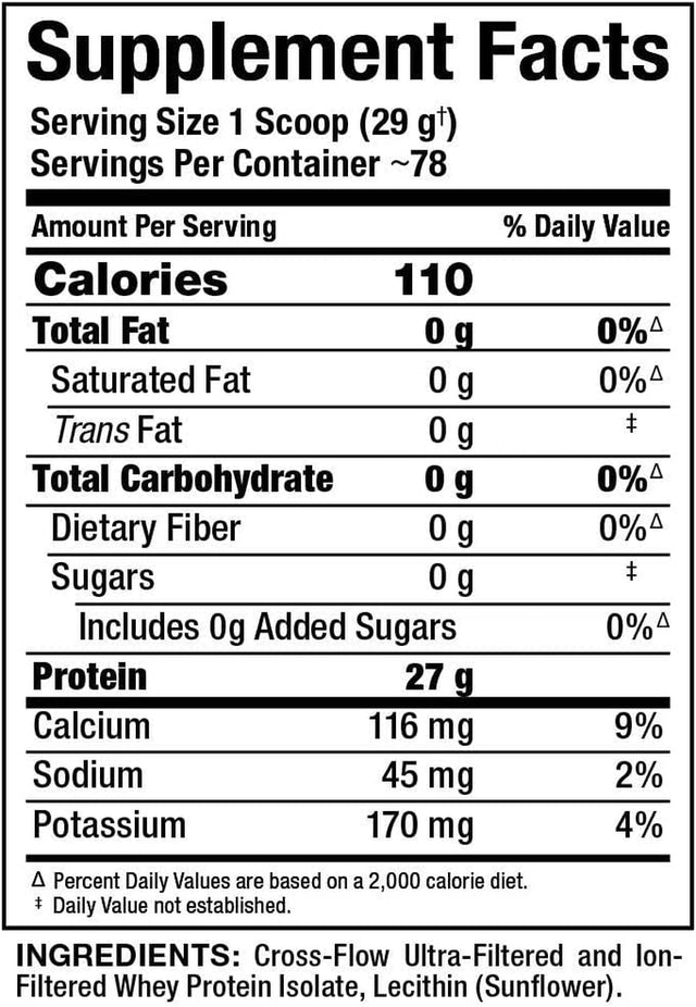 ALLMAX ISONATURAL Whey Protein Isolate, Unflavored - 5 Lb - 27 Grams of Protein per Scoop - Zero Fat & Sugar - 99% Lactose Free - with Prebiotics - No Artificial Flavors - Approx. 78 Servings