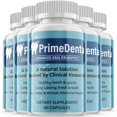 (5 Pack) Prime Denta - Advanced Oral Probiotics Formula for Healthy Teeth and Gums, Fresh Breath, Ear, Nose, Throat, and Immune Health Supplement - 300 Capsules