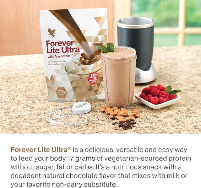 Forever Lite Ultra with Aminotein Nutrition Chocolate Shake 13.2 Oz(17G of Protein per Serving)