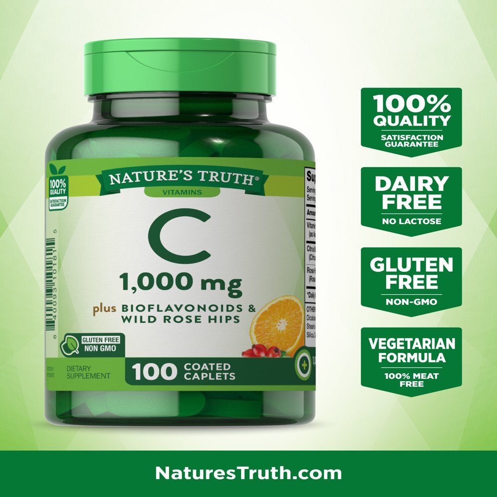 Nature'S Truth Vitamin C plus Bioflavonoids & Wild Rose Hips Tablets ...