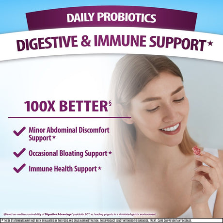 Digestive Advantage Daily Probiotic Gummies, Superfruit Blend - 90 Gummies