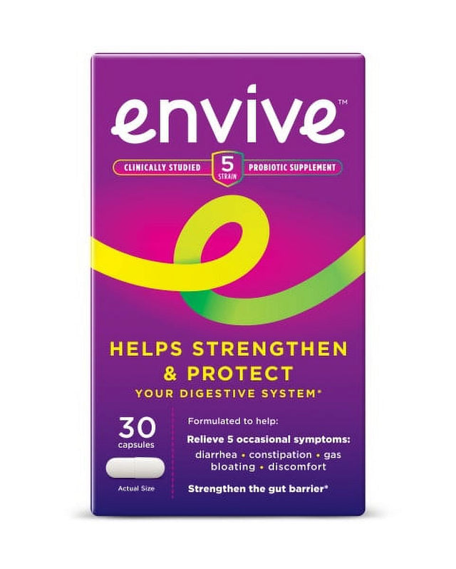 ENVIVE Daily Probiotic Supplement for Men and Women, Helps Strengthen and Protect the Digestive System*, 30 Capsules