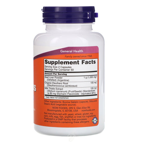 Now Foods Liver Extract with Silymarin, Eleuthero, 100 Caps, Pack of 2