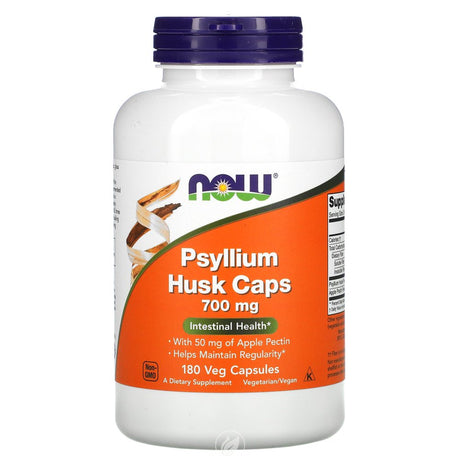 Now Foods Psyllium Husk 700 Mg plus Apple Pectin - 180 Caps, Pack of 2