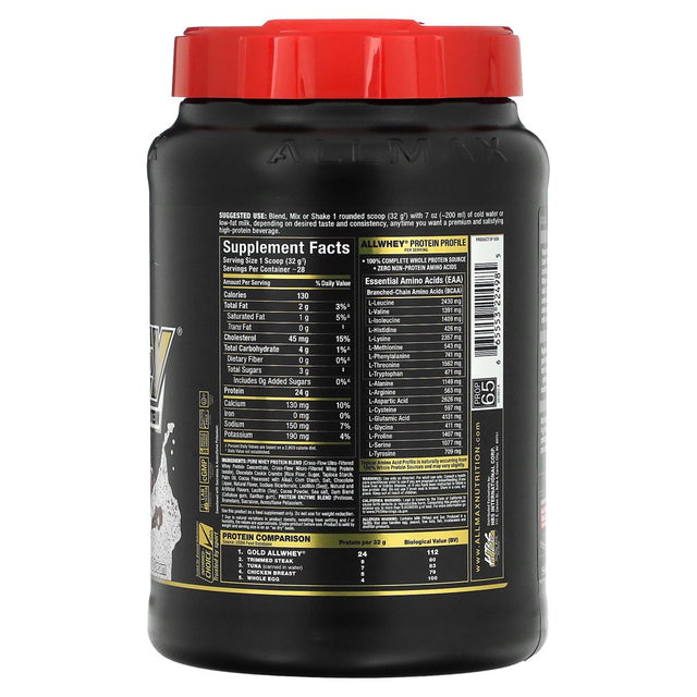 Allmax Nutrition - Allwhey Gold Premium Isolate/Whey Protein Blend Cookies & Cream - 2 Lbs.