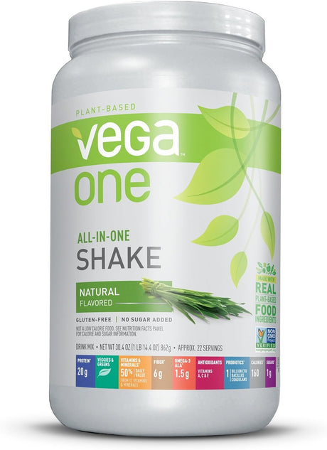 Vega One All-In-One Natural (22 Servings) - Plant Based Vegan Protein Powder, Non Dairy, Gluten Free, Non GMO, 30.4 Ounce (Pack of 1)